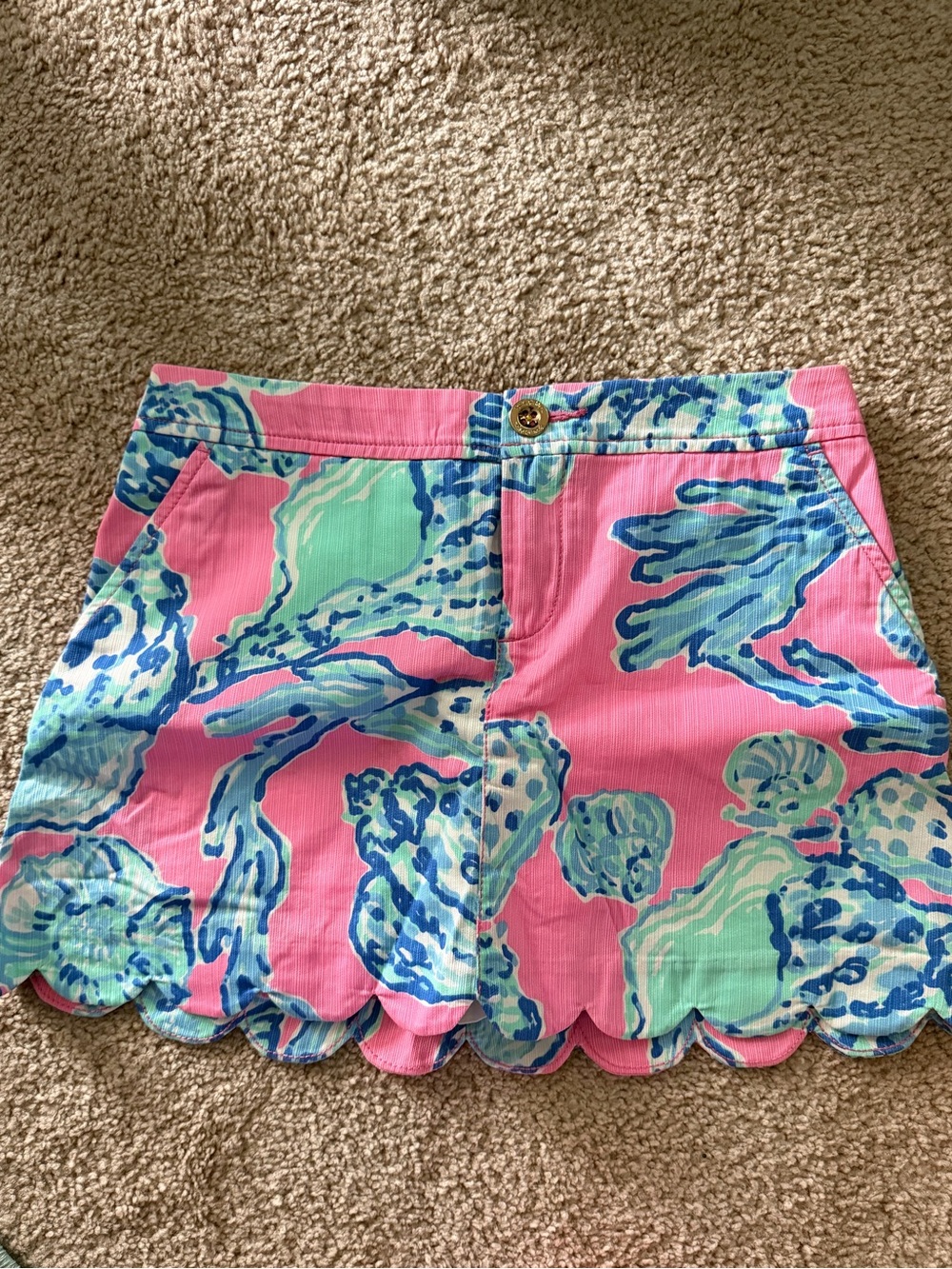 Lilly Pulitzer Pink Scallop Hem Printed Skort size 0